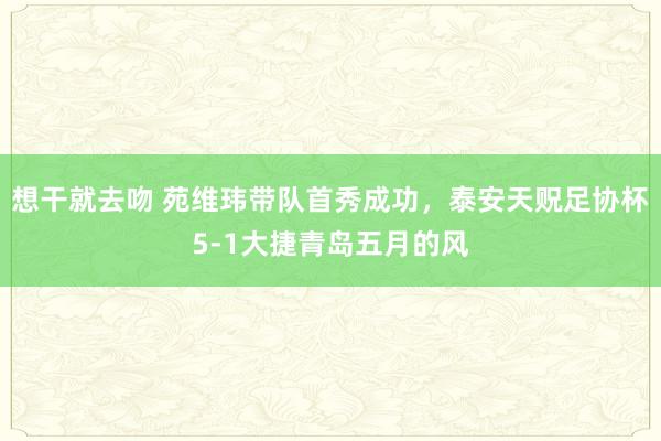 想干就去吻 苑维玮带队首秀成功，泰安天贶足协杯5-1大捷青岛五月的风